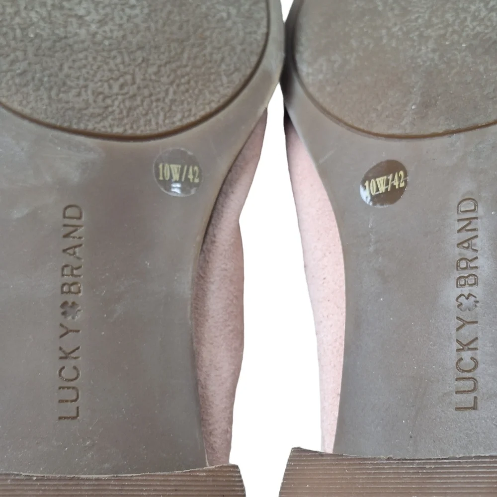 Lucky Brand Sz 10W Crestan Pink Soft Studded Slip-On Suede Loafer Flats Shoes‎
